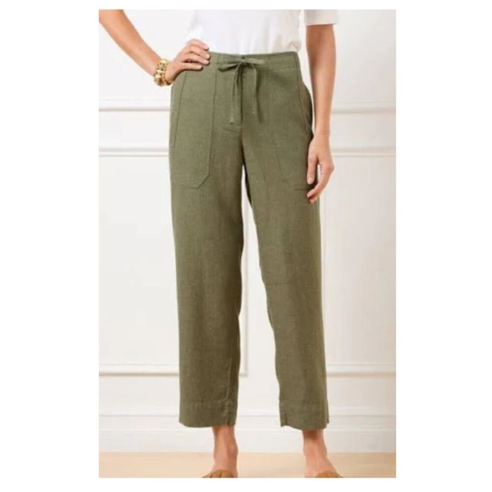 Talbots 100% Crinkle Cotton Crop Pants Size 4